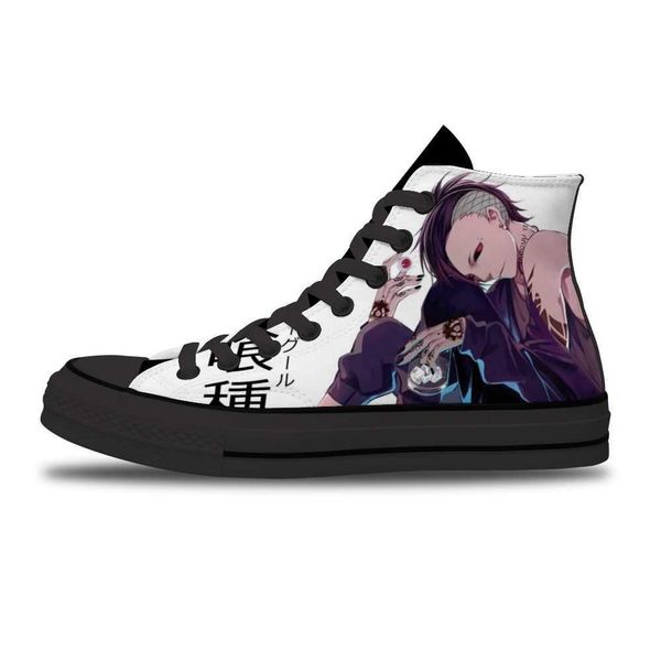 

tokyo ghoul diy printed non-slip leisure shoes for men fashion trend japanese anime high-canvas shoes