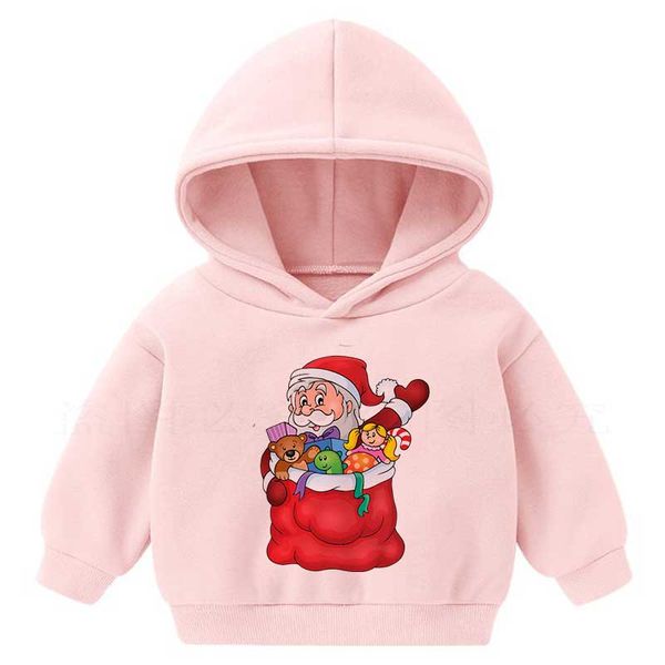 

child kawaii christmas socks clothes hoodies vogue christmas print pullover long sleeve casual sweatshirt kid harajuku 2020, Black