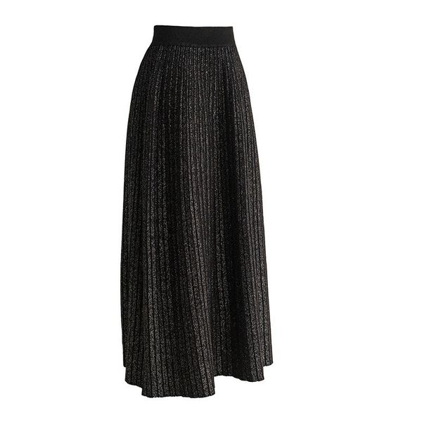 

skirts autumn & winter arrival elastic high waist slimming simple casual all-match women a-line long skirt, Black
