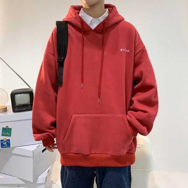 

men's ins in sweater autumn 2021 new loose hoodie coat brand men's fashion, Black