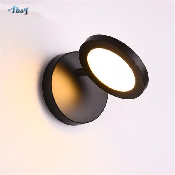 

nordic minimalism black white wall lamps adjustable angle for living room bedroom bathroom mirror light modern indoor lighting