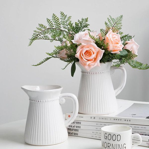 

vases ins white ceramic roses sunflower kettle vase deskarrangement