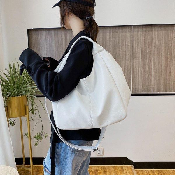 

totes luxury leather women half moon bags large capacity hobo shopper bag quality soft pu crossbody casual korean female tote