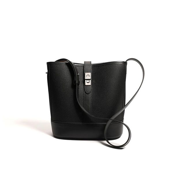 

evening bags cowhide bucket bag leather female large capacity 2021 commuter all-match single shoulder messenger