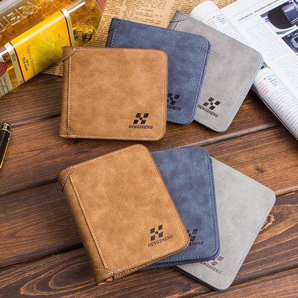 

wallets 1 pcs men wallet purse short design pu leather vintage durable for money cards -opk, Red;black
