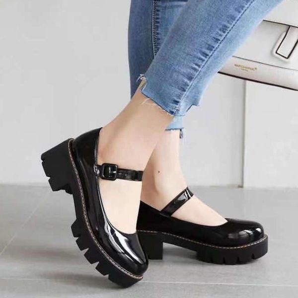 

dress shoes ladies high heels womens platform woman pumps plus size women mary janes zapatos mujer, Black