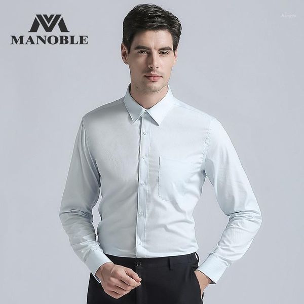 

men's dress shirt 2019 brands new fashion regular fit shirts business long sleeve with cufflink light blue solid1, White;black