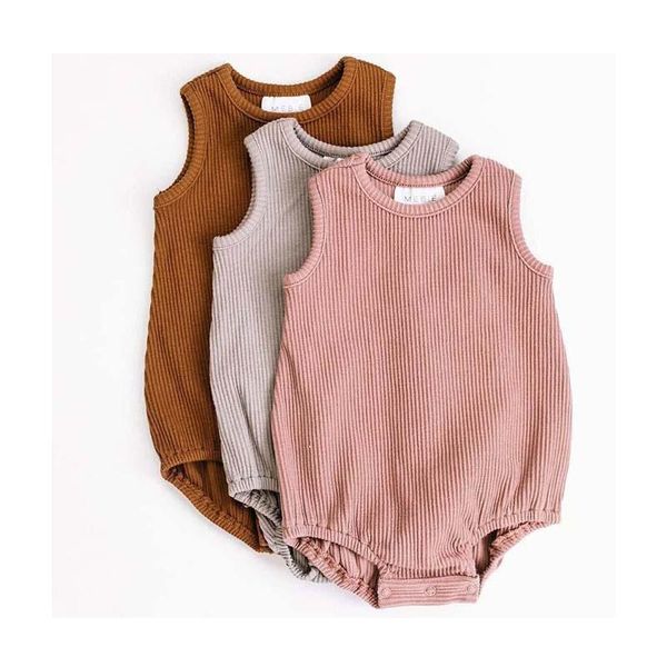 

summer new casual sleeveless solid bodysuit outfit sunsuit brand newborn kid baby girl boys solid jumpsuit crawling suit, Blue
