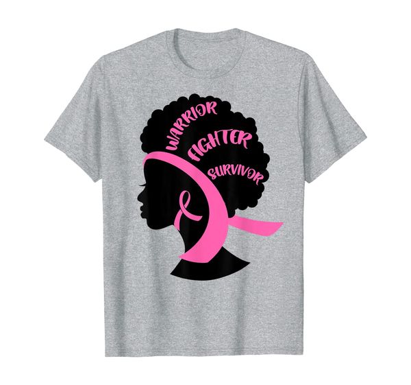 

african american pink breast cancer awareness black women t-shirt, White;black