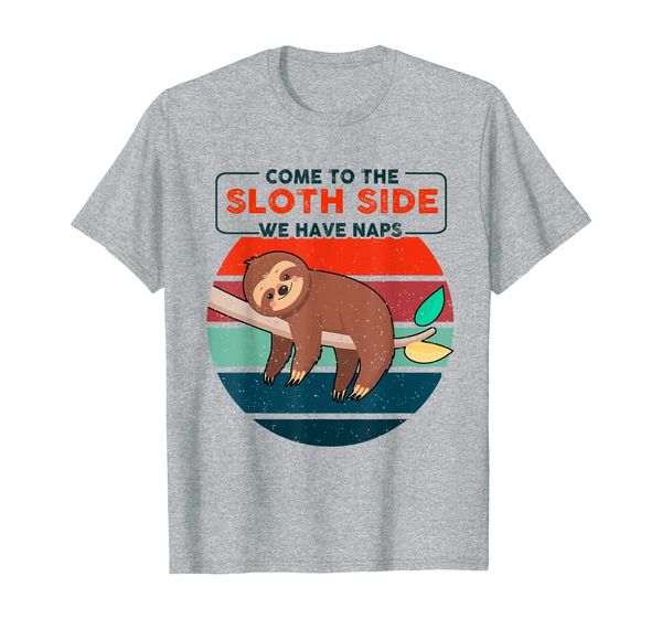 

vintage come to the sloth side we have naps sloth lover t-shirt, White;black