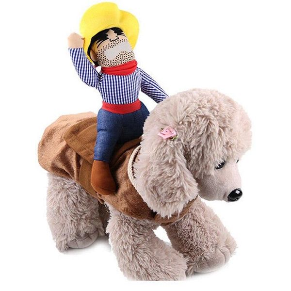 

dog apparel funny pet cat costume halloween cowboy rider fancy dress up clothes for dogs cats christmas festival cosplay
