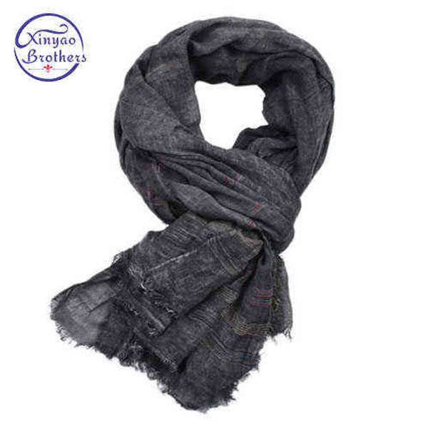

2019 new arrival style winter scarf cotton and linen solider color long women's scarves shawl fashion men scarf y1108, Blue;gray