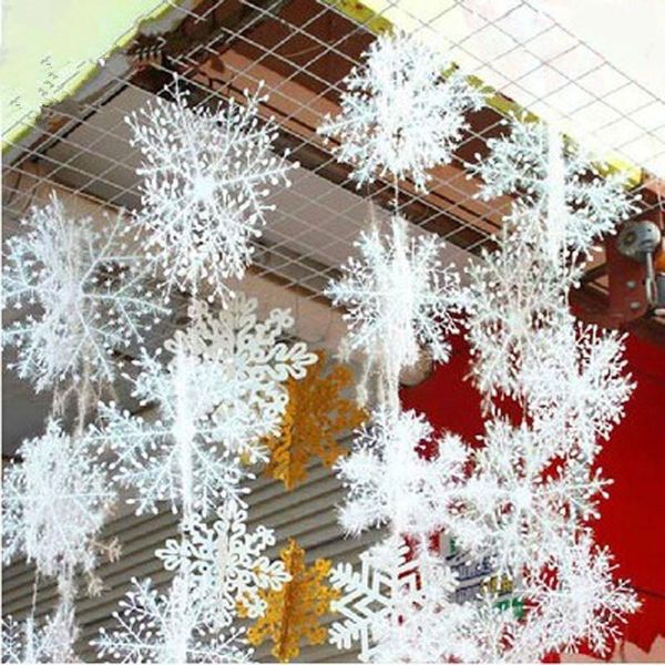 

christmas decorations 15pcs/lot 18cm classic charming white snowflake ornaments holiday festival party home decor
