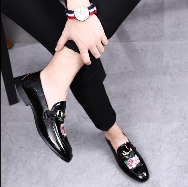 

men's dress shoes fashion groom wedding oxfords 2022 genuine leather oxfords men formal business casual loafers eu39-47, Black