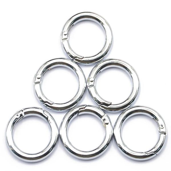 

5pcs/lots zinc alloy plated gate silver spring o-ring buckles clips carabiner purses handbags round push trigger sn jllmrc