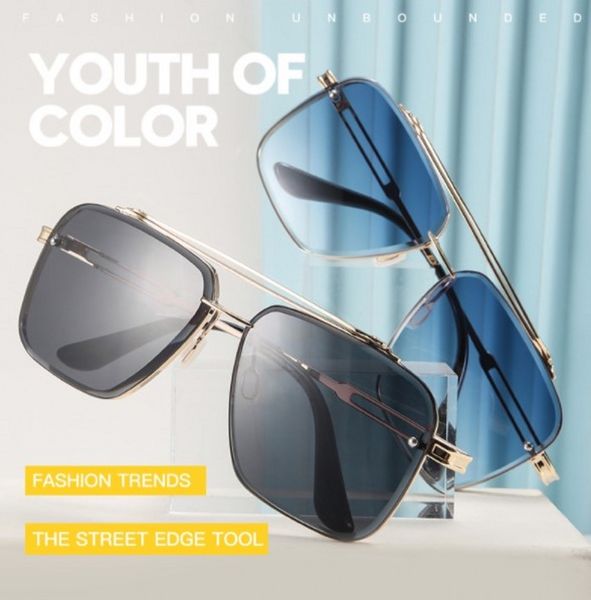 

eight summer sunglasses for men and women uv protection fuddy-duddy square frame full-frame fashion glasses, White;black
