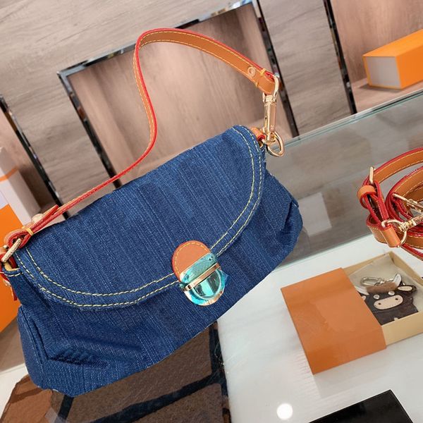 

designers denim series vintage underarm bag women luxurys classic handbags tote original material shoulder crossbody bags