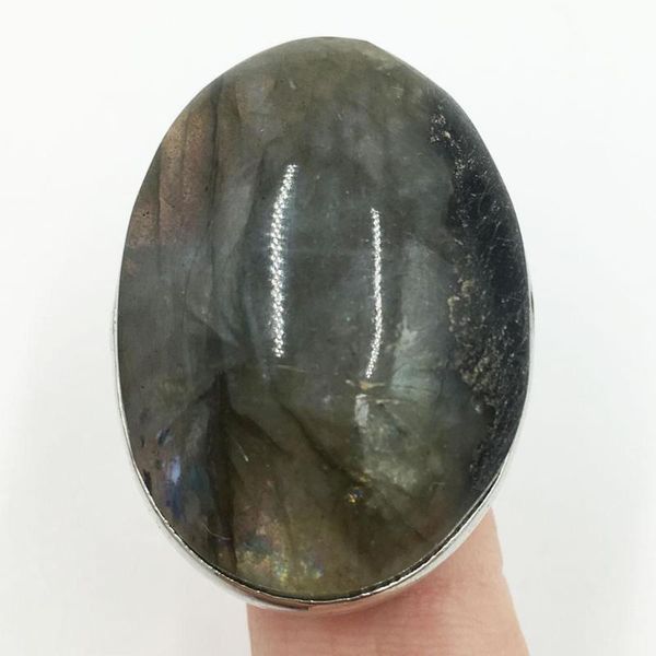 

cluster rings beautiful jewelry natural labradorite women men art oval ring 7~12" adjust size pc8463, Golden;silver