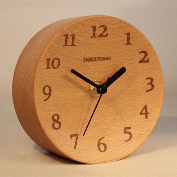

desk & table clocks beech concave alarm clock home decor wooden
