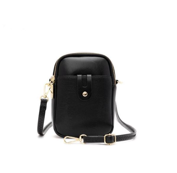 

dhl30pcs cross body bags women pu semicircle shaped large capacity phone credit card zipper wallets mix color, Red;black