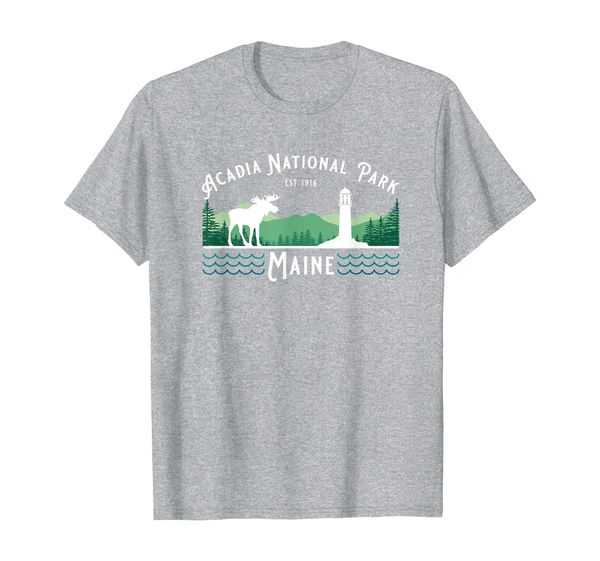 

acadia national park maine moose souvenir gifts t-shirt, White;black