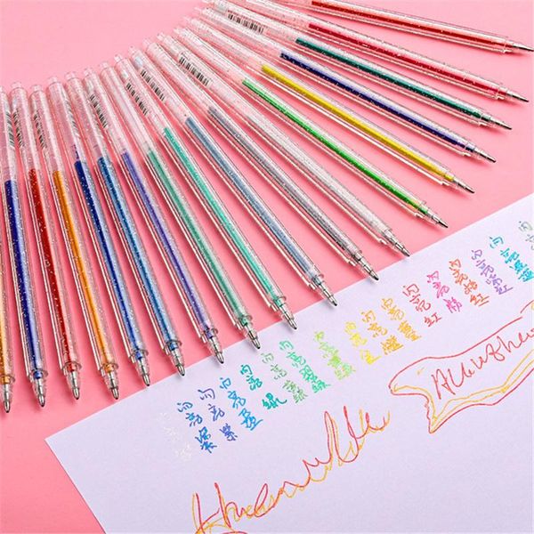 

gel pens 18 colors pen 0.5mm multi colored painting ink metal multicolor highlighter marker school office supplies