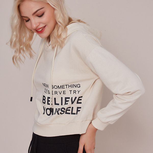 

2021 new cotton short letter printing sweatshirt women pullovers autumn winter warm casual vintage plus size hoodies chic korean 6s29, Black