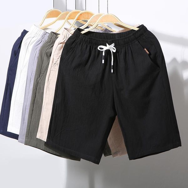 

men's shorts airgracias casual pants 2021 summer cotton linen trend beach loose five-point, White;black
