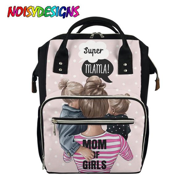 

backpack whereisart super mom baby print diaper bags brown hair girl design maternity casual shoulder backpacks large nappy bag for