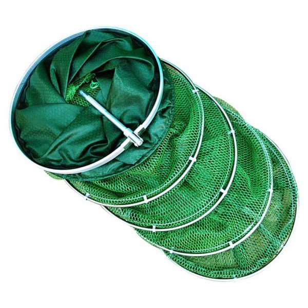 

fishing accessories durable stainless steel ring/folding shrimp minnow trap dip net cage equipment double 5 layers collapsible fish/care