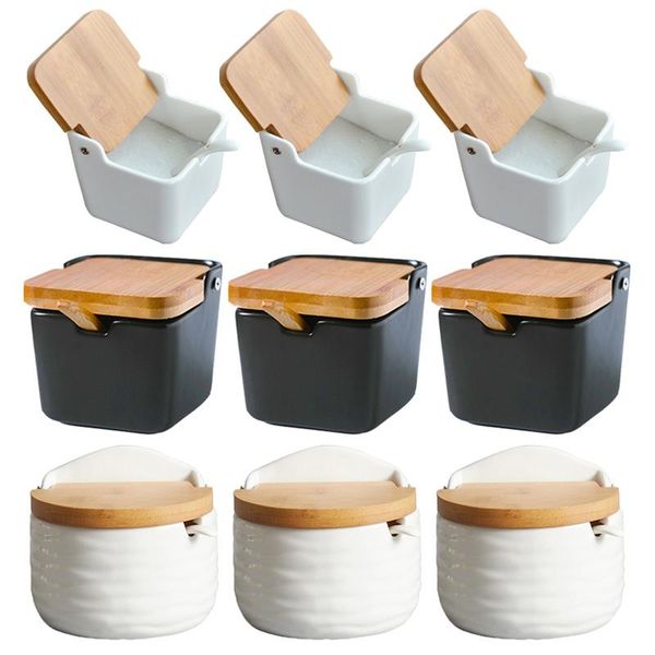 

storage bottles & jars creative european ceramic flip seasoning jar cruet salt kitchen supplies box pot