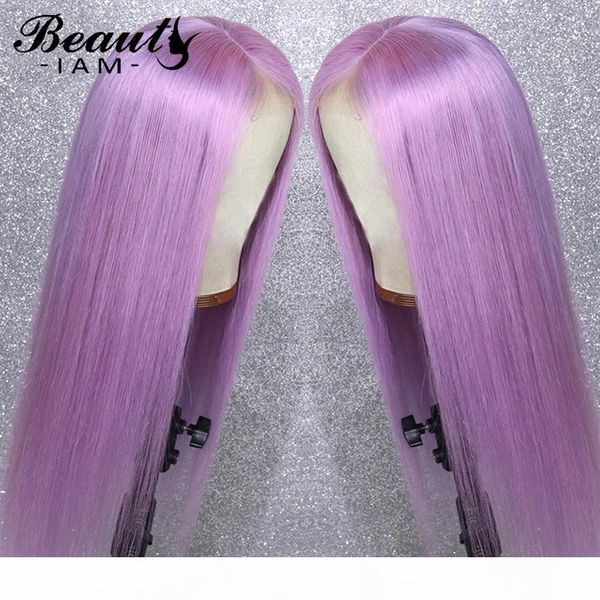 

purple straight lace front human hair wigs full lace wig for women 13x6 colored glueless pre plucked wig with baby hair, Black