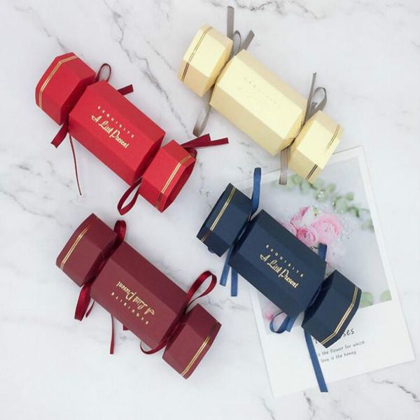 

gift wrap 10pcs/lot party wedding favor boxes chocolate baby shower birthday decoration candy shape with ribbon 21061004