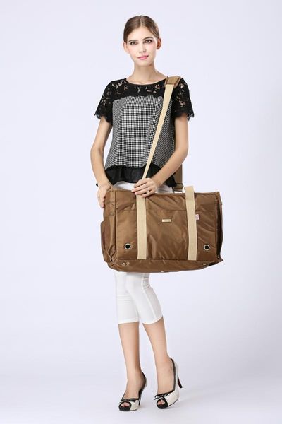 

dog car seat covers brown 1680d double nylon carrier purse pet travel bag cat portable handbag soft sided tote with fleece pads for small pe