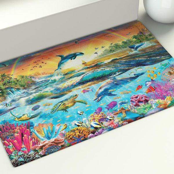 

carpets underwater world floor mat cartoon fish area rugs large home living room bedroom bath door hallway carpet decoraction