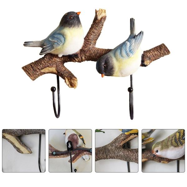 

creative resin bird on branch coat hook hanging wall mounted single hook