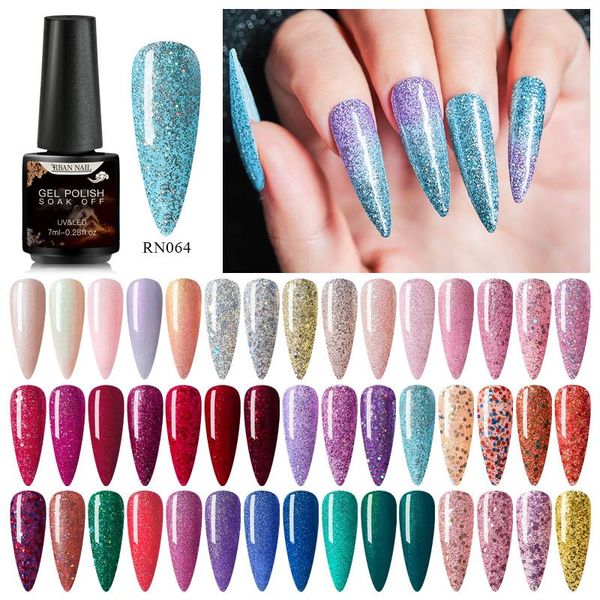 

nail gel rban 7ml polish semi permanent varnish base coat uv led soak off art, Red;pink