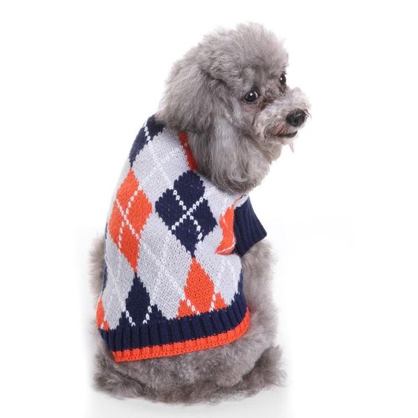 

dog apparel 2021 christmas style retro geometric sweater with rolled neckline autumn & winter pet clothes