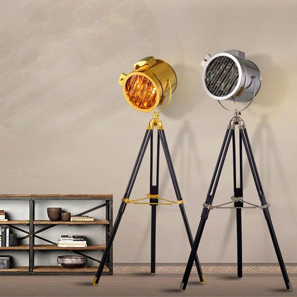 

nordic industrial loft retro vintage led floor lamp creative industrial tripod searchlight for living room bedroom home decor
