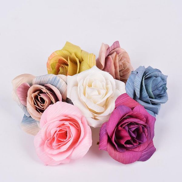 

5pcs gradient silk rose artificial flowers for wedding home decoration fake flower supplies diy craft wreath gifts scra qylbey