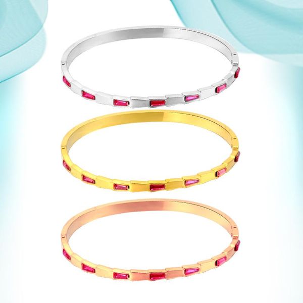 

bangle women's wrist bracelets red diamond studded stainless steel making charms for jewelry simple personalized hand accessory, Black