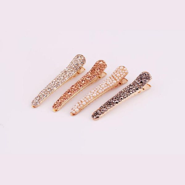 

hair clips & barrettes the korean version of simple hairpin female ornaments inlaid imitation pearl duckbill folder clip wholesale, Golden;silver