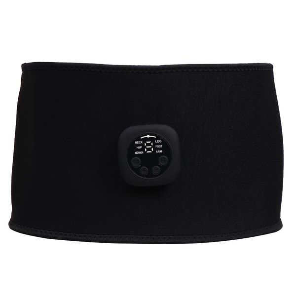 

waist support electric stomach slimming belt vibration wrap abdomen muscle trainer, Black;gray