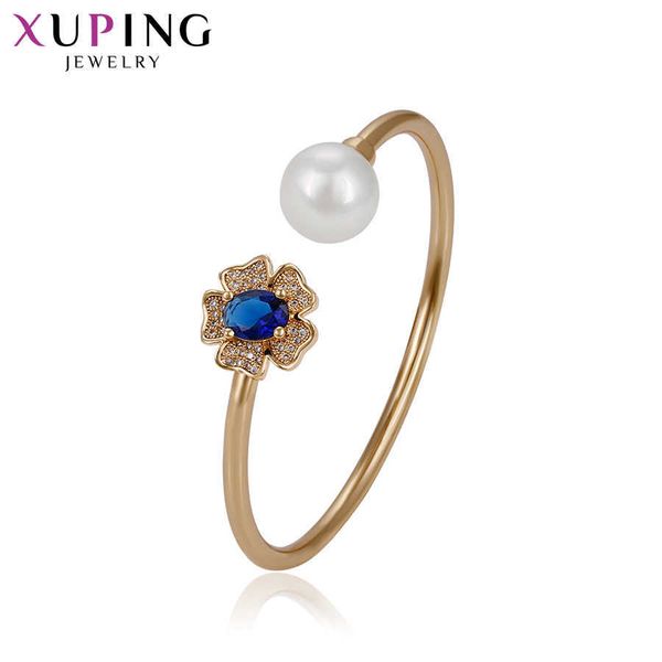 Xuping Jewelry Fashion Bracciale temperamento placcato oro con fiore in pietra per donna 51720 Q0719