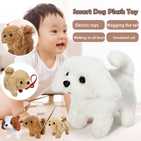 

electric plush pets doll toy cute simulation puppy plush toys will be called walking smart robot dog interactive toys for kids