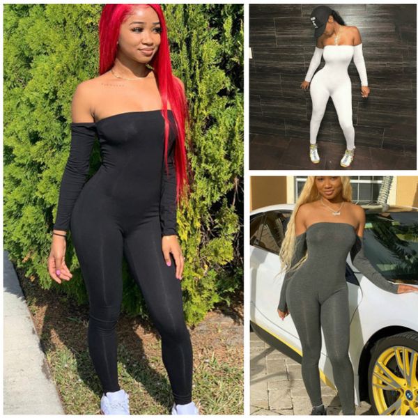 

women two piece outfits jumpsuits romper black one shoulder shorts pants tracksuits bodysuit elegant casual jogging nightclub clothing, Gray