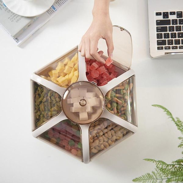 

storage bottles & jars lotus shape rotating snack box candy tray wedding plates dried fruit organizer with cover