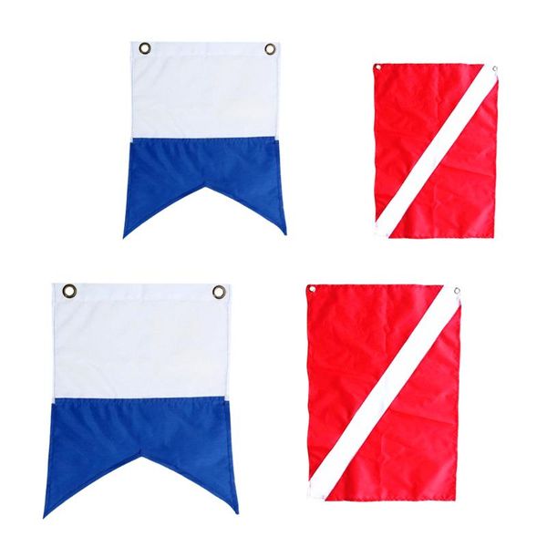

pool & accessories 4pcs nylon scuba diving dive boat charter diver down flags nautical signal