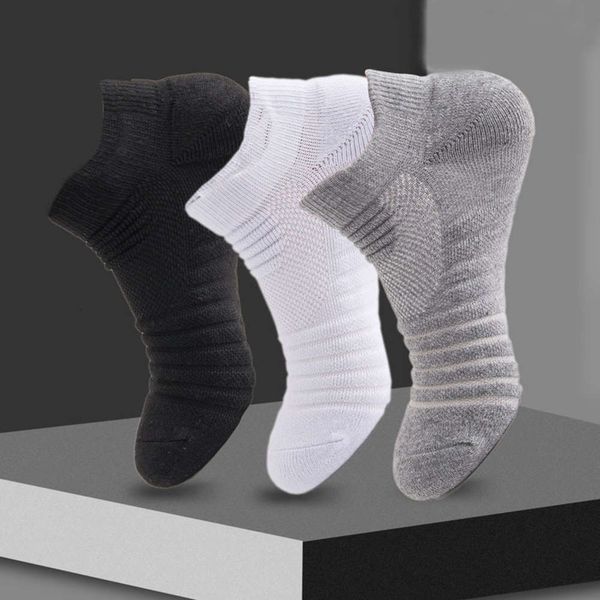 

elite socks basketball men's thickened short towel bottom sweat absorbing breathable running socks black outdoor