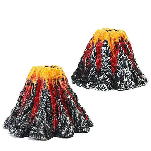 

decorations microlandscape aquarium volcano with air stone bubbler maker realistic fish tank ornaments decor